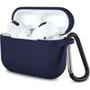 AirPods Pro Case - Phonillico - Dark Blue Silicone - Shockproof Protection - Carabiner Included
