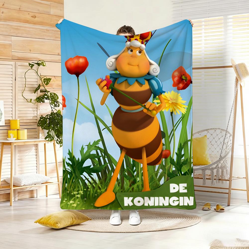 Hit Anime M-Maya the B-Bee Throw Lightweight 240g Flannel Blanket Soft Skin-friendly for Summer Cooling