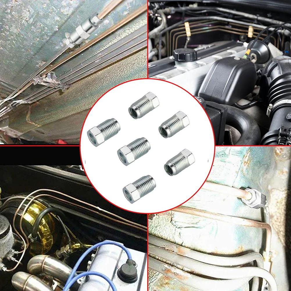 Kits Metric Nuts Cylinder Fittings M12mm X1mm Silver Unions Master 3/16" Pipe Brake Cable Connector Brand New Car Accessories