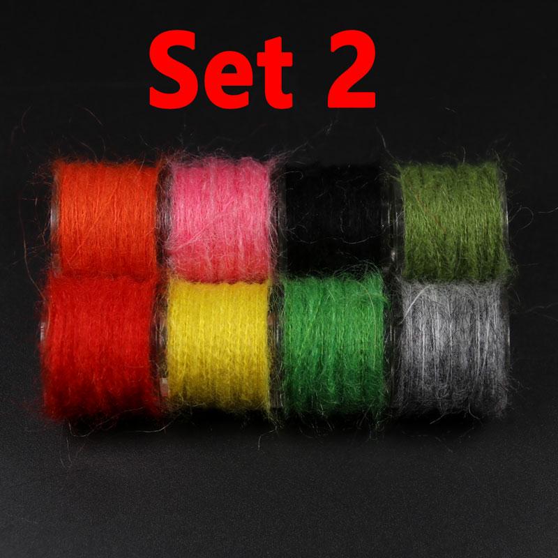 8Spools Color Mix Fox Fur Hair for Fly Tying Streamer Bait Fish Natural Fine Fiber Fly Tying Material