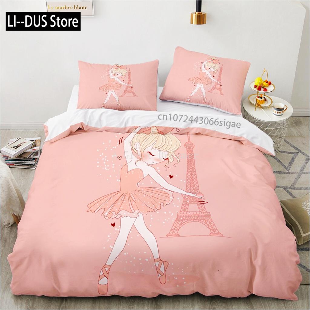 Пододеяльник с изображением танцующей девочки-балерины, комплект постельного белья с изображением милой принцессы для девочек, пододеяльник для детей, малышей
