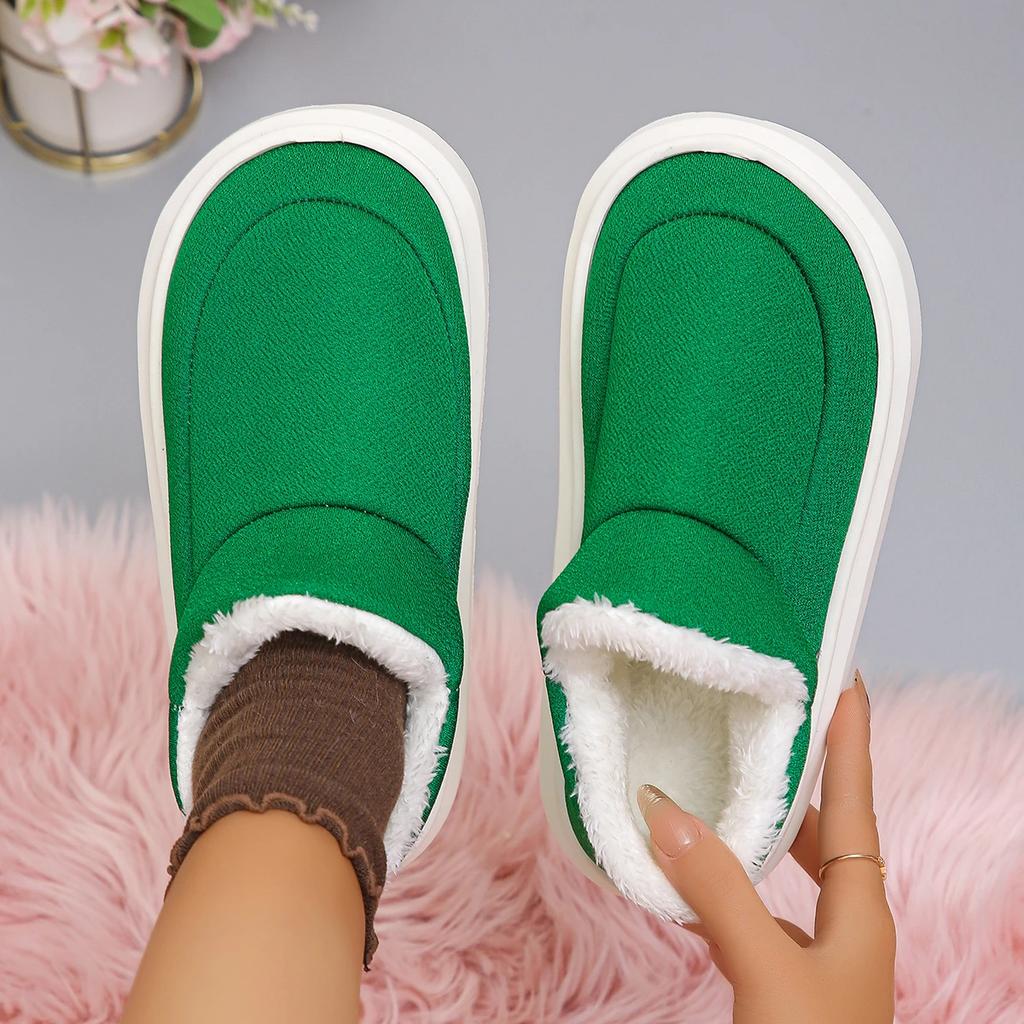 Мода 2024 Новые Слипоны Удобные На толстой подошве Повседневные Холодостойкие Женские Ботинки Зимняя Мода Круглый носок На плоском каблуке Теплые Снежные Ботинки