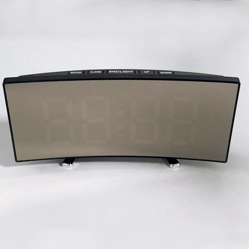 Новейшие цифровые часы светодиодный будильник спальня электронные настольные часы с температурным дисплеем регулируемая яркость 12/24 часа