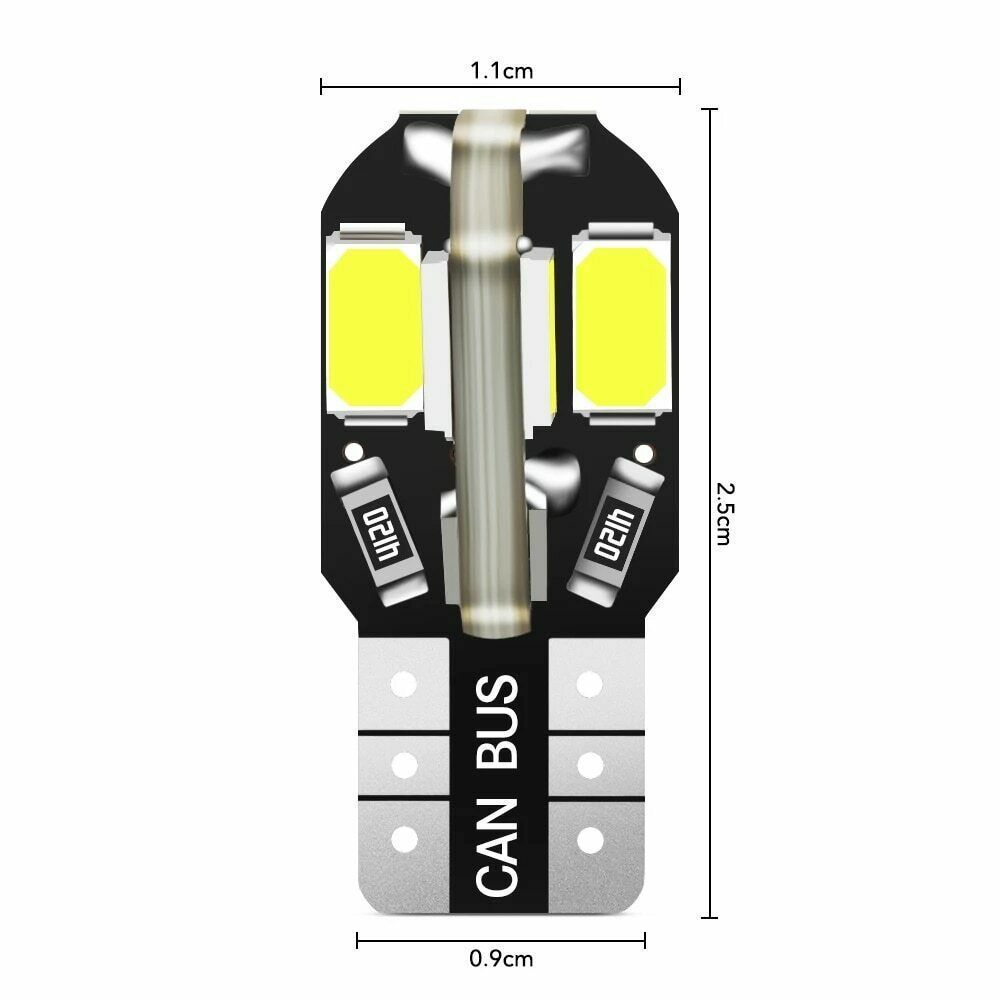 10/20 шт. W5W T10 светодиодные лампы Canbus 5730 8SMD 12 В 6000 К 194 168 светодиодные автомобильные плафоны для карт, габаритные огни, сигнальные лампы для автомобилей