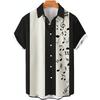 Men's Casual Shirt 3D Music Note Printed Hawaiian Men's Short Sleeve Lining