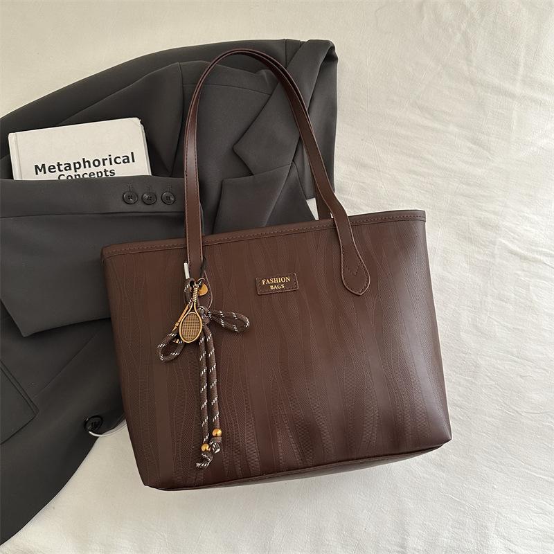 Large-capacity Bag Women's 2025 New Leisure Work Shoulder Bag High-texture College Student Class Commuting Tote Bag