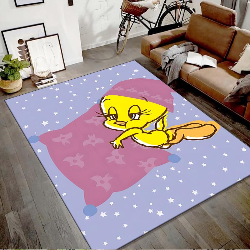 1pc Tweety1 Design Printed Area Rug Carpet for Bedroom Living Room Home Decor Rugs Mat Non Slip Mat Rug for Bedside