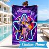 Custom Name KPop Cartoon Beach Towel Microfiber Beach Towel, Lightweight and Quick-Dry, for Summer Travel, Swimming Pool Gift