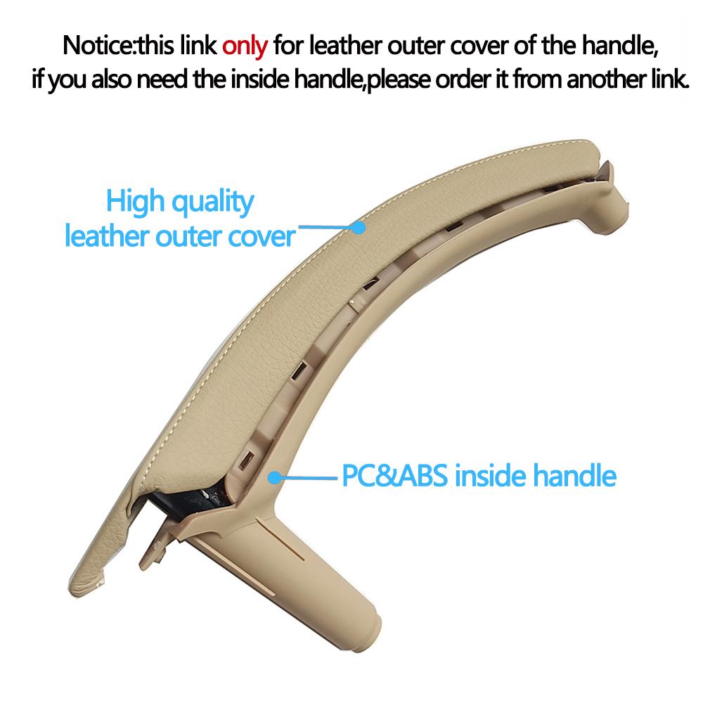 Левая и правая внутренняя ручка пассажирской двери, кожаный внешний чехол, замена для BMW X5 X6 E70 E71 E72