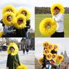 Желтая подсолнечная шапка-шлем, шапка-подсолнух, капюшон Для танцевальной вечеринки, фестиваля, игр, детей, подростков, взрослых