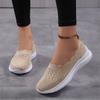 Summer Breathable Mom Shoes for Mature Women Casual Flyknit Mesh Shoes with Soft Soles Lightweight Plus Size Women's Shoes
