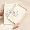 Rectangle Food Tray Cute Capybara Plastic Snack Cake Dessert Plate Large Capacity Stackable Storage Tray Tea Tray Tableware