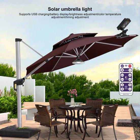 Солнечный зонт, уличный светильник для кемпинга, супер яркий водонепроницаемый солнечный зонтик для патио, светодиодный светильник
