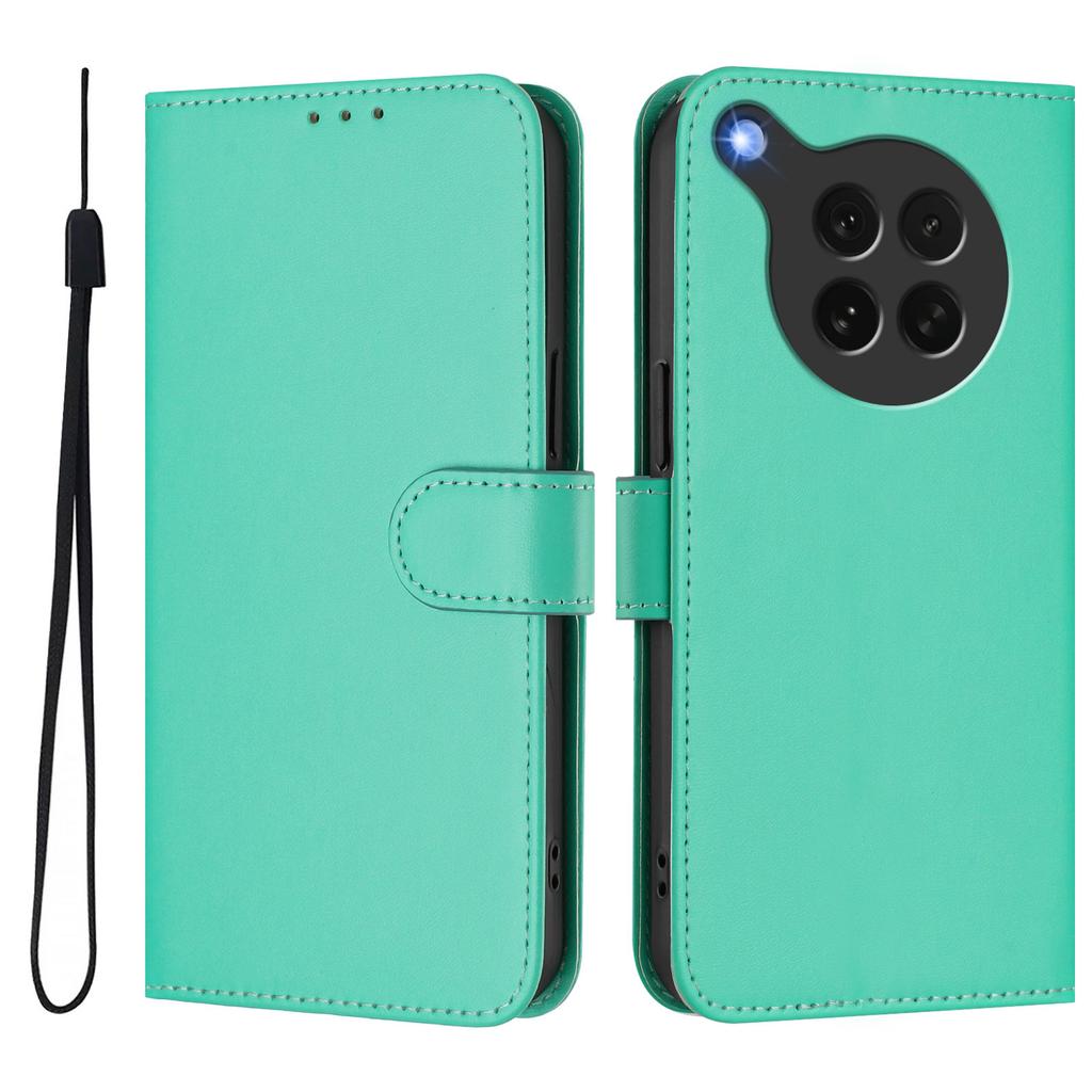 For Oppo Find X8s 5G Case Solid Color Wallet Leather Phone Cover with Strap