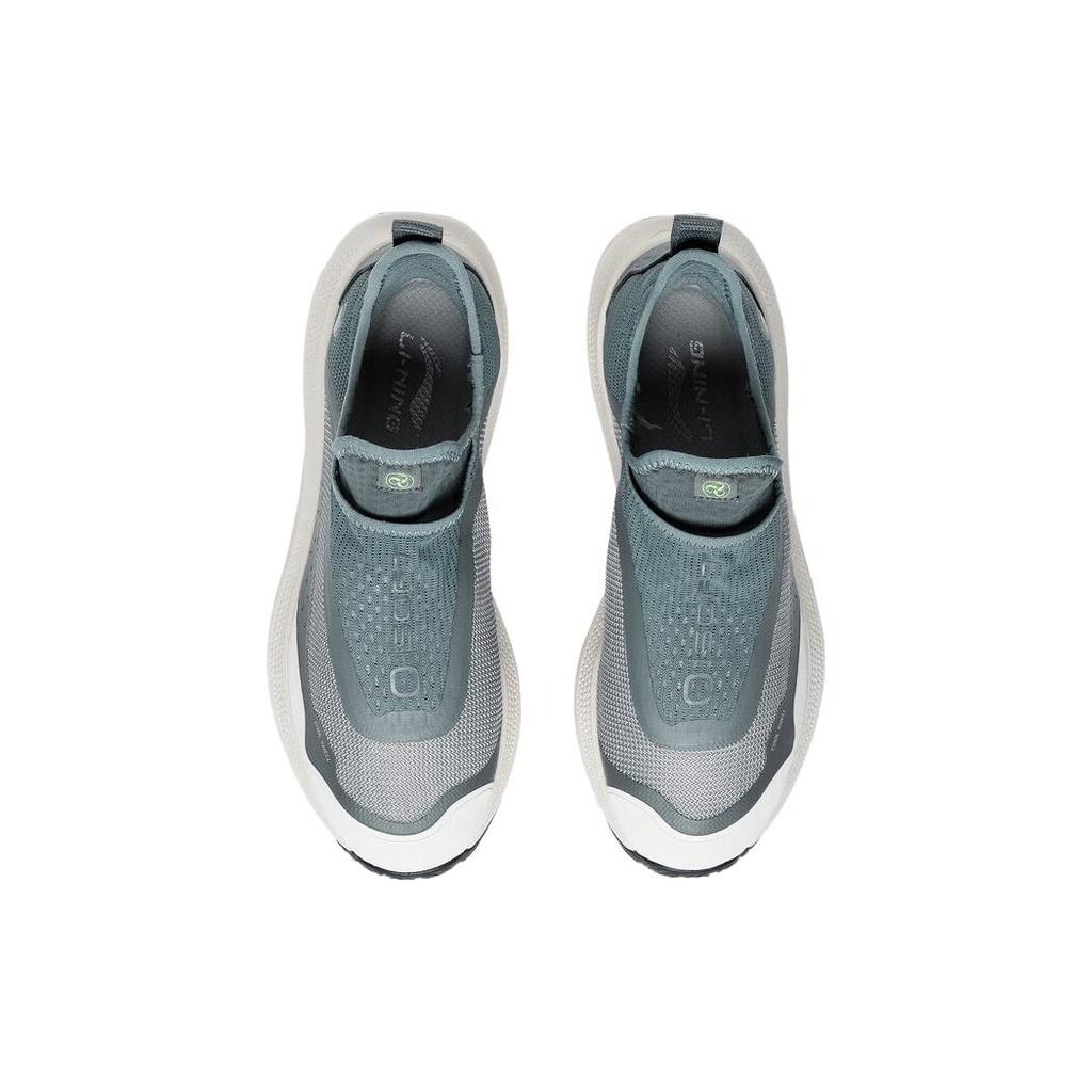 Li Ning Мягкие Go Удобные Нескользящие, Износостойкие, Дышащие Низкие Спортивные Повседневные Кроссовки Мужские Серый Синий AGLT105-4