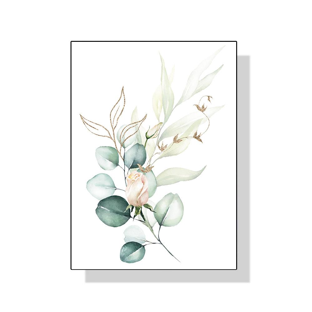Fresh Green Plant Flower Poster Canvas Painting For Living Room Study Bedroom Wall Decoration