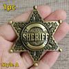 Винтажный западный металлический значок шерифа из 1 предмета | Премиальная металлическая отделка | Идеально подходит для тематических вечеринок, фестивалей и в качестве аксессуара для ковбойского костюма