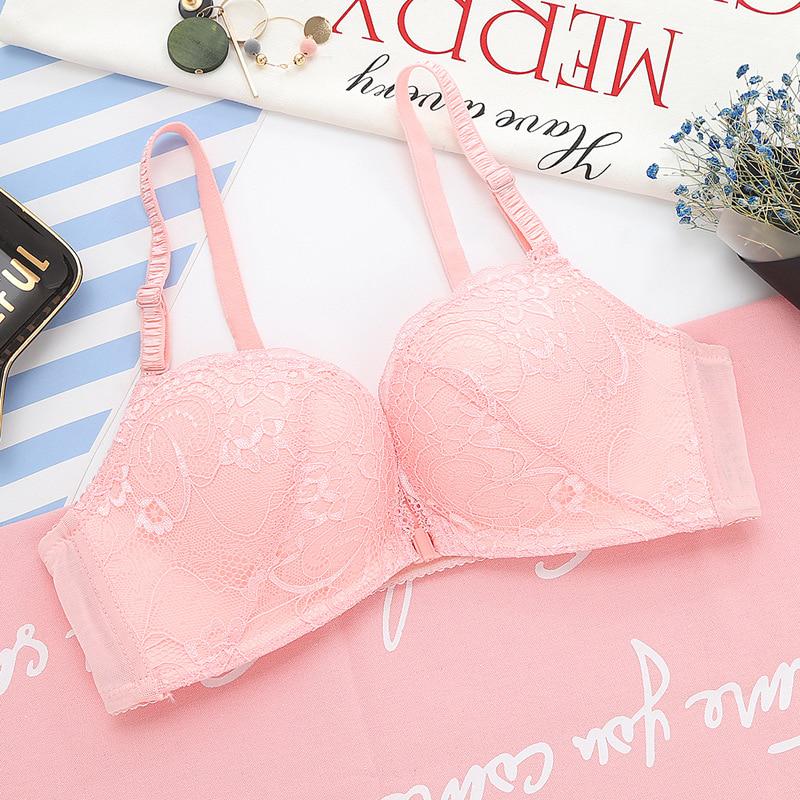 Events Women Lace Floral Wireless Bras Front Closure Lingerie Bralette Adjusted Push Up Bra