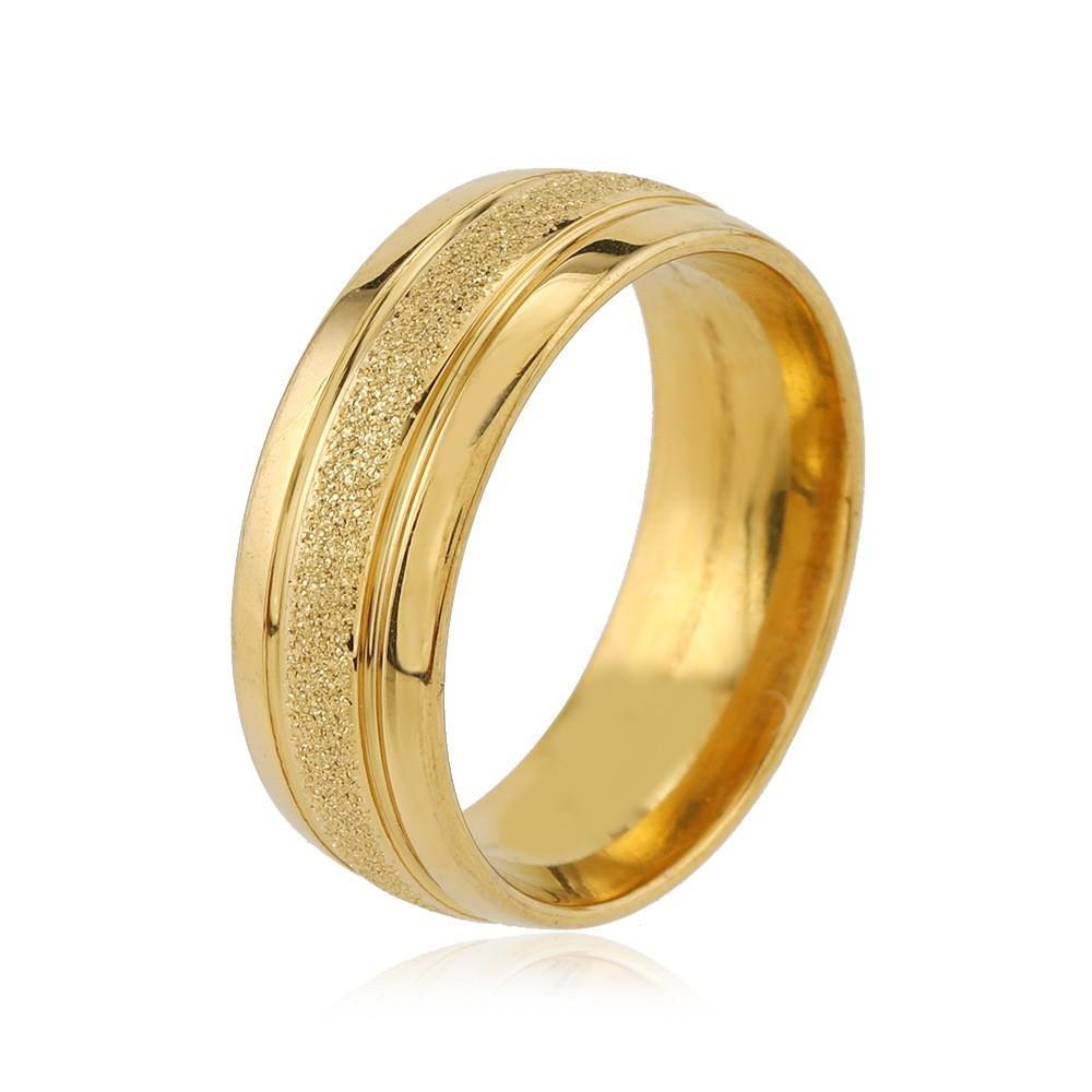 Новое кольцо из титановой стали, литое, трехмерное, мужское кольцо, простое, с позолотой 18 карат, набор украшений из нержавеющей стали, фабрика
