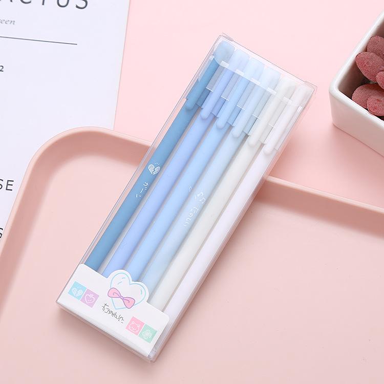 6Pcs/Set Cute Gel Pen Set 0.5mm Signature Pen Student Writing Ink Pen School Office Stationery