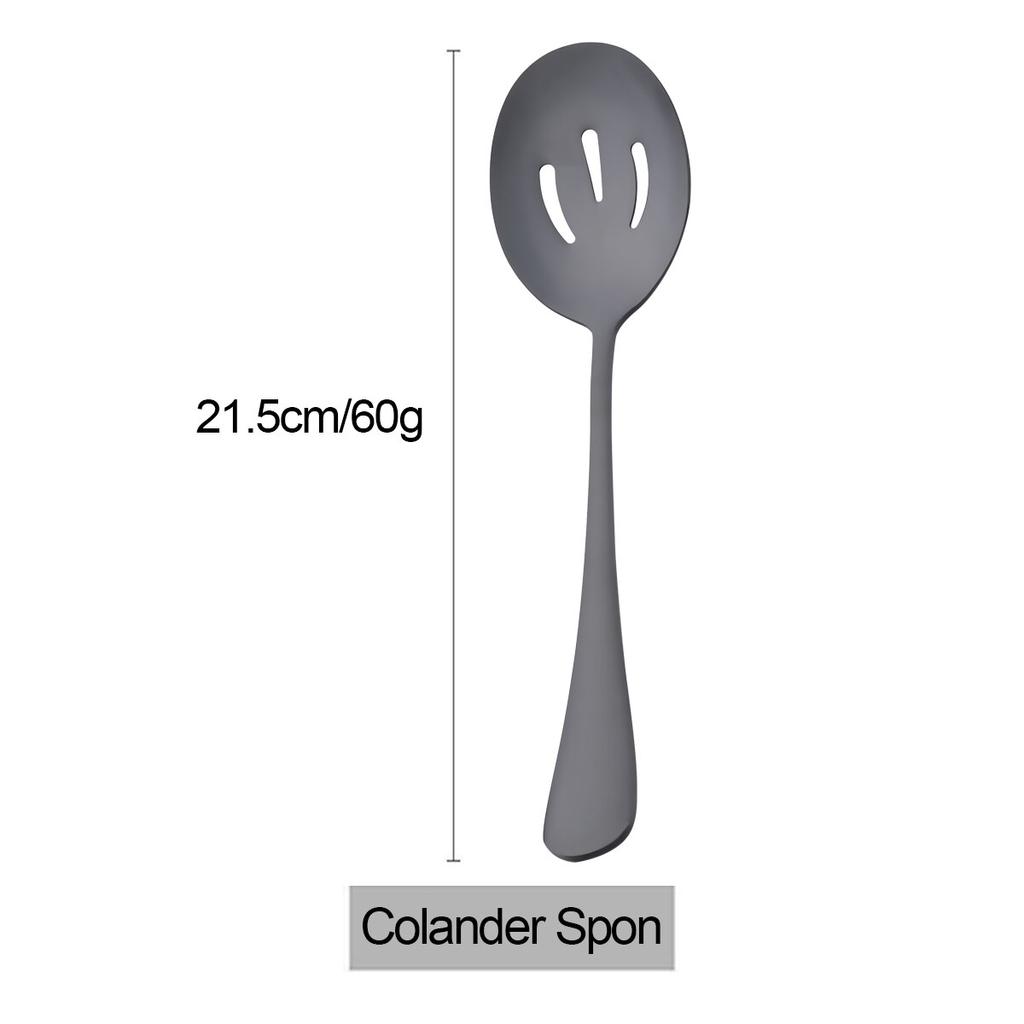 1Pc Serving Spoon Set Stainless Steel Hot Pot Spoon Colander for Dinner Household Public Dinnerware Slotted Spoon Kitchen Tableware