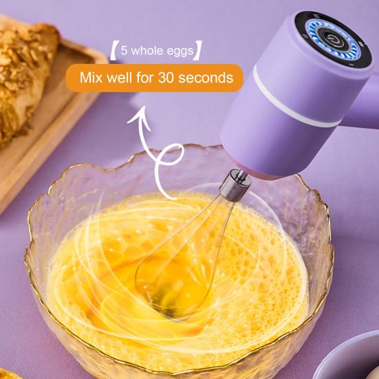 Электрический миксер для яиц, ручной миксер, USB-C, зарядка, беспроводной венчик со съемными венчиками, 3 скорости