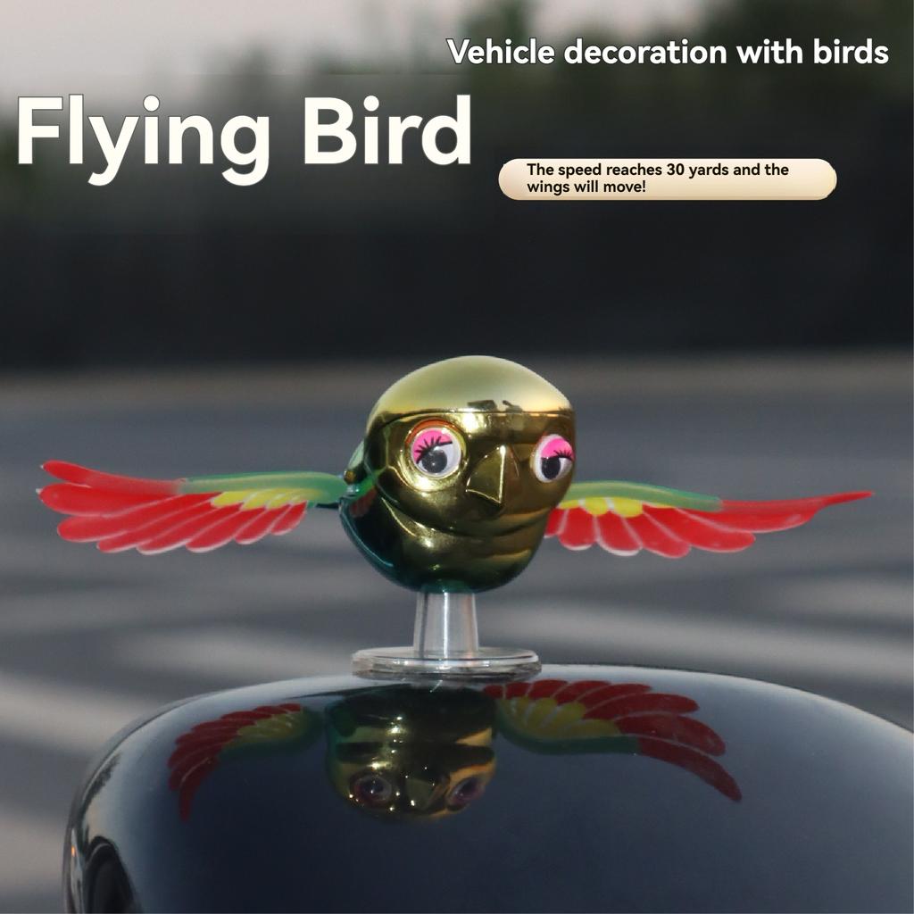 1 Pc Flying Bird Car Rearview Mirror Decorative  Accessories Wind-powered Wing Flapping Roof Dashboard Motorcycle Decorations