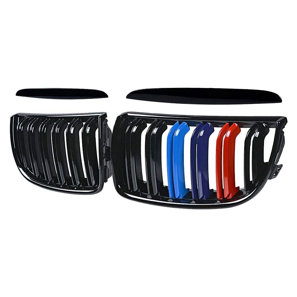 Передняя решетка для почек, глянцевый черный цвет M, двойная линия для BMW 3 серии E90 E91 2005-2008 325xi 320i 325i 325i 328i 330i 335i