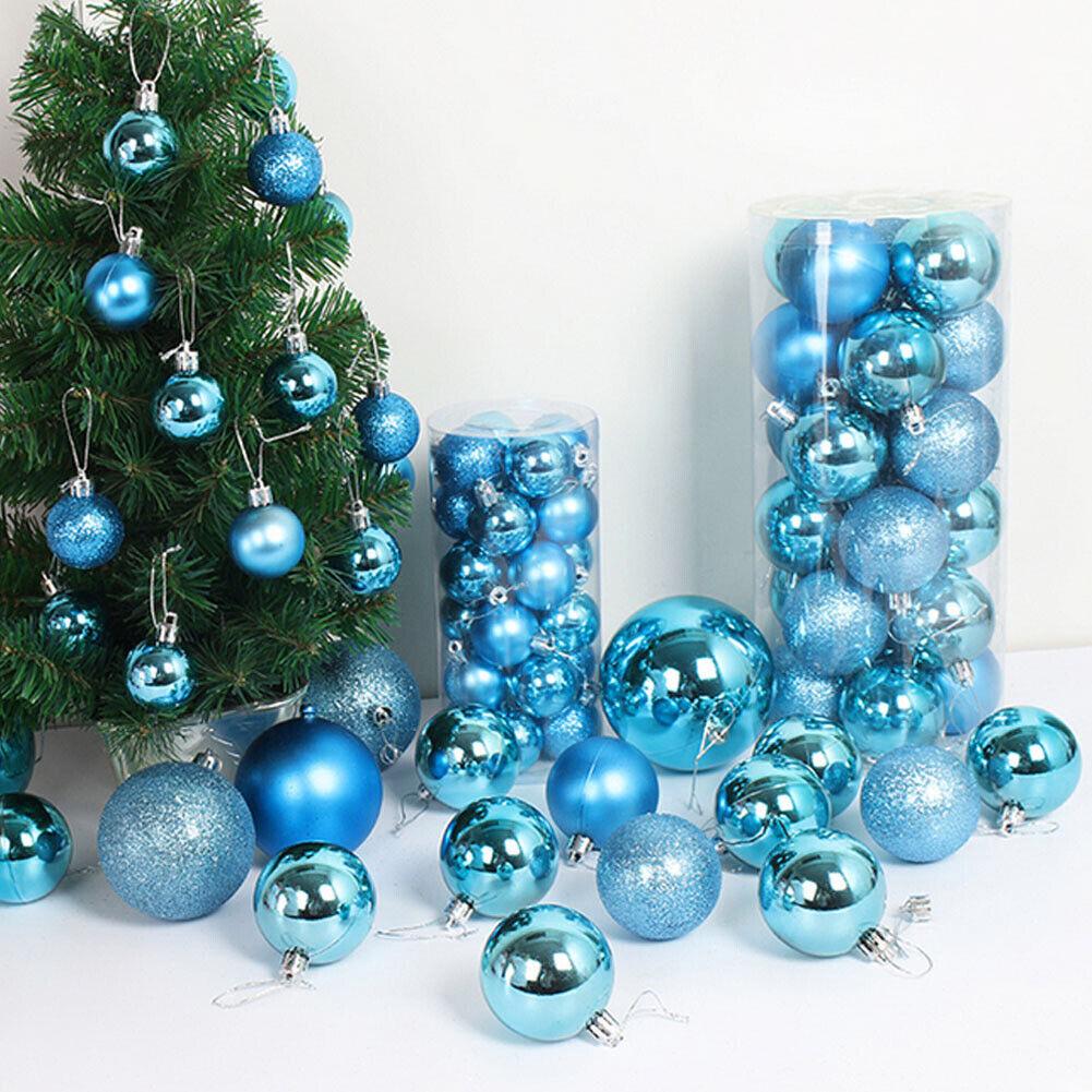 8 СМ 24 ШТ. Рождественские Подвесные Шаровые Украшения Небьющиеся Рождественские Елочные Украшения Комплект Рождественские Украшения Шары для Праздника Свадьбы Декор