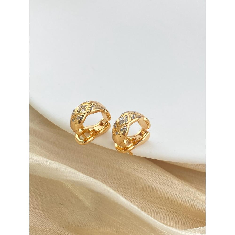 Серьги-ромбы глянцевые женские из 18-каратного розового золота, премиальное издание Seiko, серебряные серьги в полоску с бриллиантами