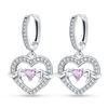 925 Silver Love Feather Moon Star Heart Earrings for Women Girls Charms Hoop Stud Jewelry Gifts