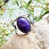 Charoite Gemstone 925 Sterling Silver Plated Adjustable Ring Jewelry NST-J2H21778