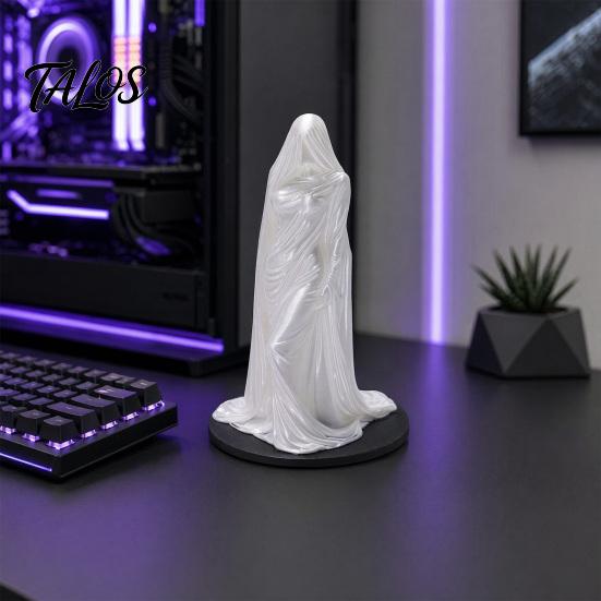 Скульптура Завуалированная Богиня, 3D-печатная скульптура, Загадочная женская фигурка в одеянии, Темный готический, Ударопрочный, Декор, Украшение, Статуэтка для дома, Настольная