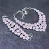 Pink Chalcedony Gemstone Handmade 925 Sterling Silver Jewelry Set U8Q33