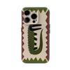 Бохо Крокодил Народное Искусство Чехол для Телефона для IPhone 17AIR 16E 16 15 14 13 12 11 17 Pro Max Plus Двухслойная Задняя Крышка