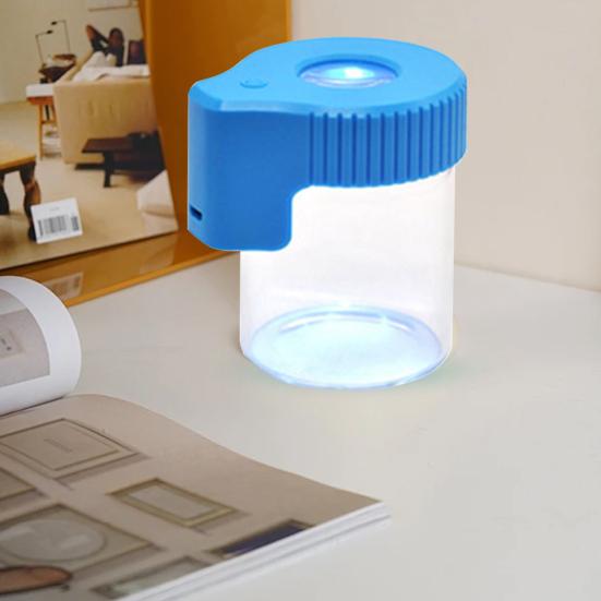 Прозрачная светодиодная стеклянная банка для хранения с герметичной крышкой, с подсветкой, перезаряжаемая через USB, оптимальная