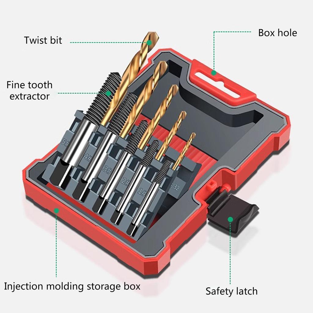 Набор экстракторов для винтов, набор из 10 шт., легко извлекаемый набор для извлечения болтов, набор экстракторов для обратных сверл для удаления сломанных винтов