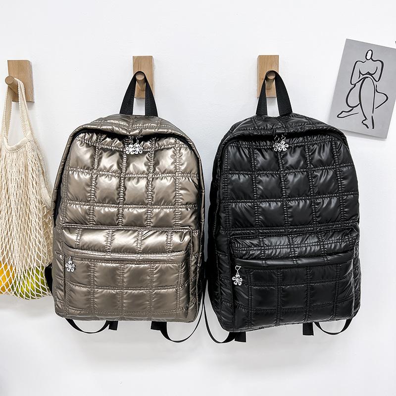 Yogodlns Зимний космический хлопковый рюкзак для женщин, школьная сумка большой емкости для студентов, водонепроницаемый нейлоновый рюкзак