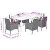 7 Piece Garden Dining Set with Cushions Beige Poly Rattan
