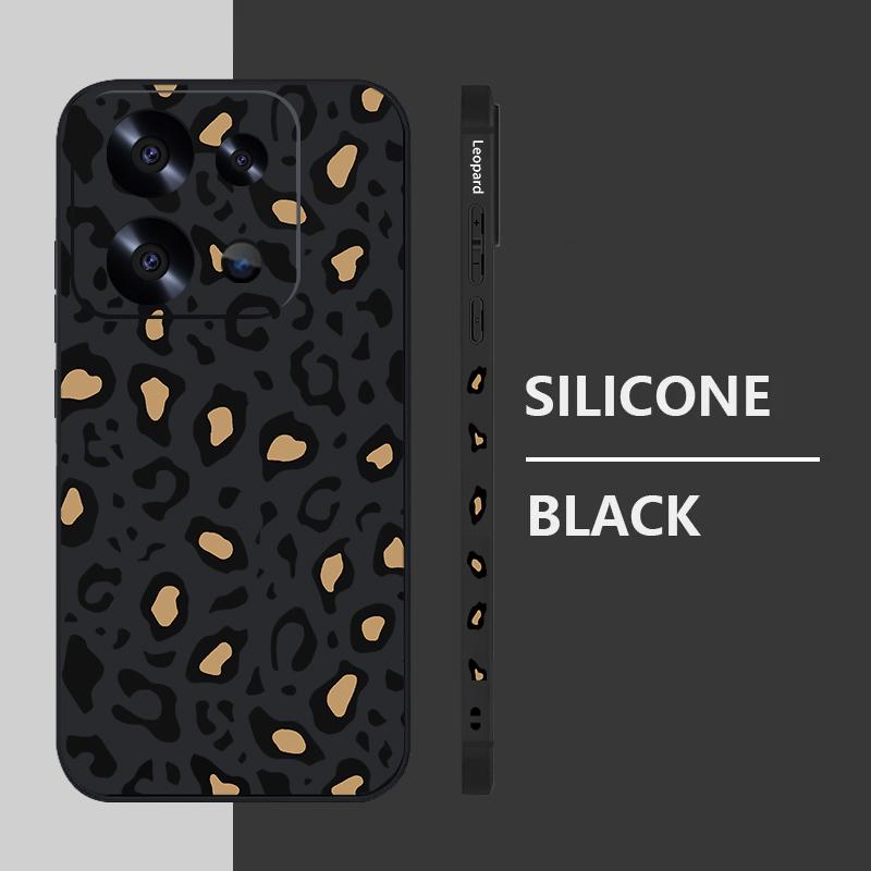 Цветной чехол с леопардовым принтом для телефона Xiaomi 14T 13T 12T Poco F6 X6 Pro Mi 11 Lite Redmi Note 13 Pro Max Мягкий матовый противоударный ТПУ чехол со шнурком