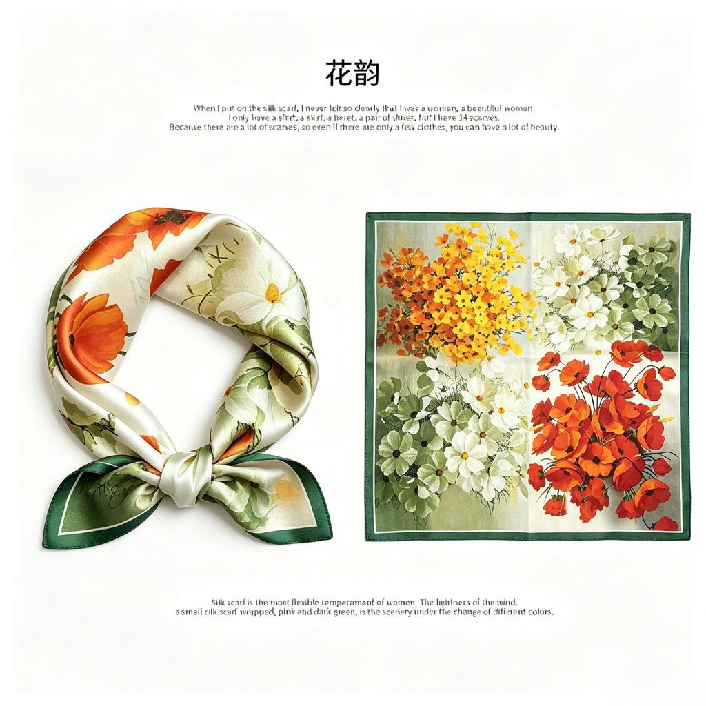 [111 Mulberry Silk] Silk Silk Scarf Women's Neck Scarf New Birthday Gift Square Scarf for Mom