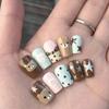 Kawaii Rilakkuma Short Almonds Face Press On Nails 3D Cartoon Japanese Style Customizable Wholesale Girl Party Gift