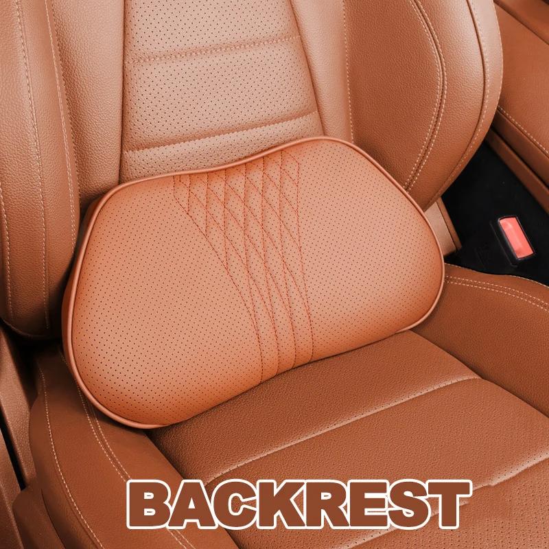 Xiaomi Universal Car Headrest Lumbar Pillow Nappa Leather Memory Foam Backrest Soft Breathable Neck Support Car Interior Accessories