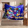 Blox Fruits Personalized Flannel Blanket, Custom Printed Text Name, Warm Soft Blanket For Couch Bed