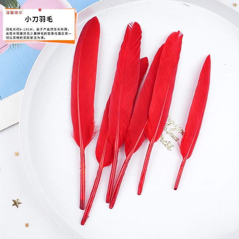 20Pcs57 Big Red Feather Diy Jewelry Accessories Clothing Handicrafts Decorative Materials