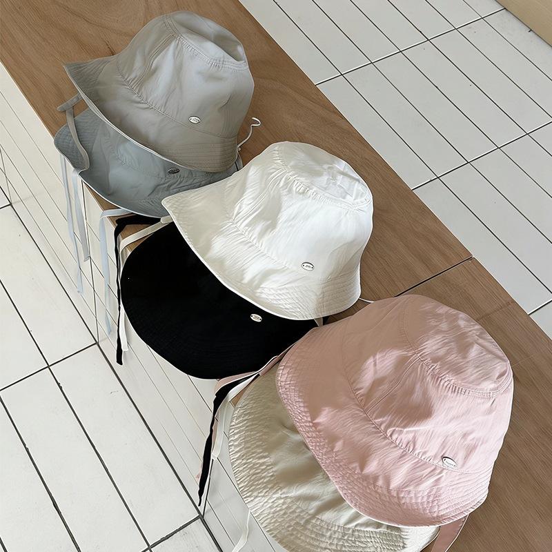Multi-color quick-drying thin breathable design sense lace-up bucket hat spring and summer thin breathable casual sunscreen hat