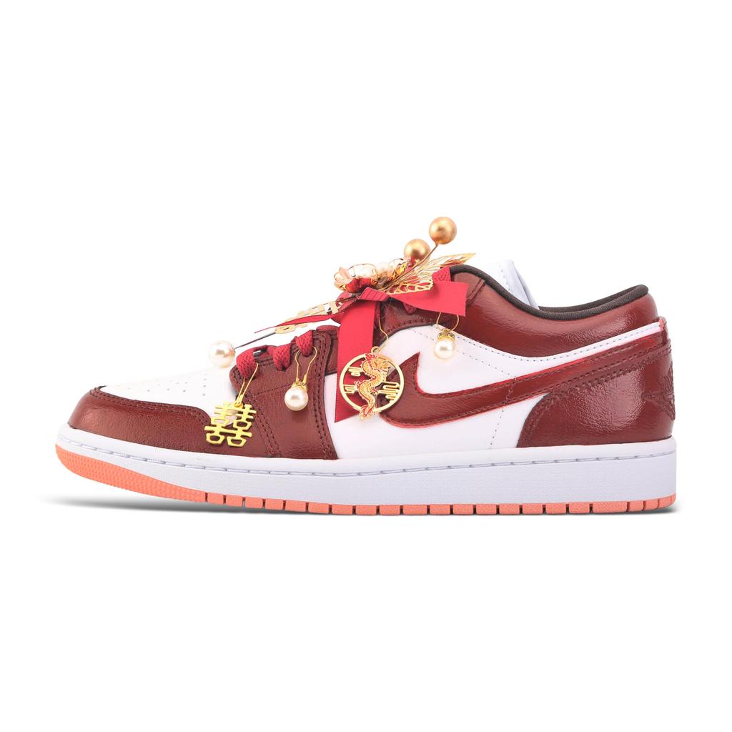 Jordan Air Jordan 1 Винтажные Баскетбольные Кроссовки Унисекс Низкие Красно-Бело-Золотые DC0774-182(Команда889-)