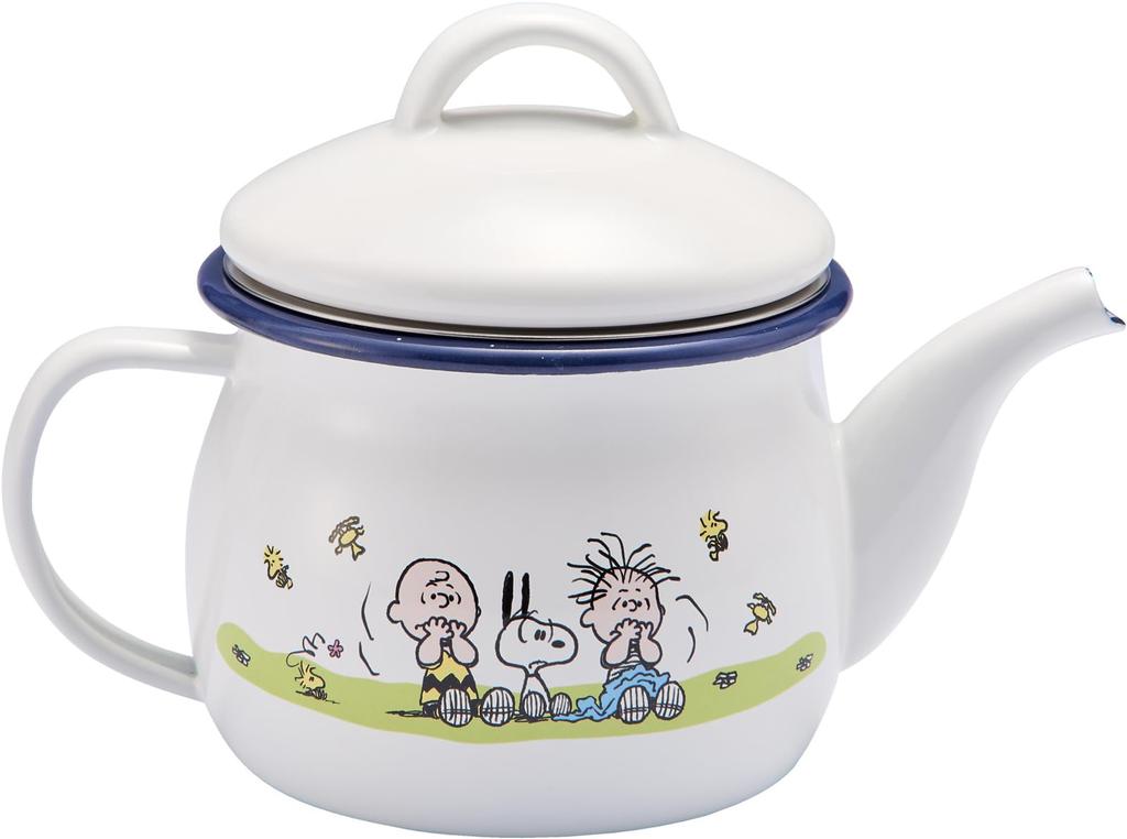 Snoopy Greenfield Enamel Teapot (with Strainer) 540ml SNJ-2406