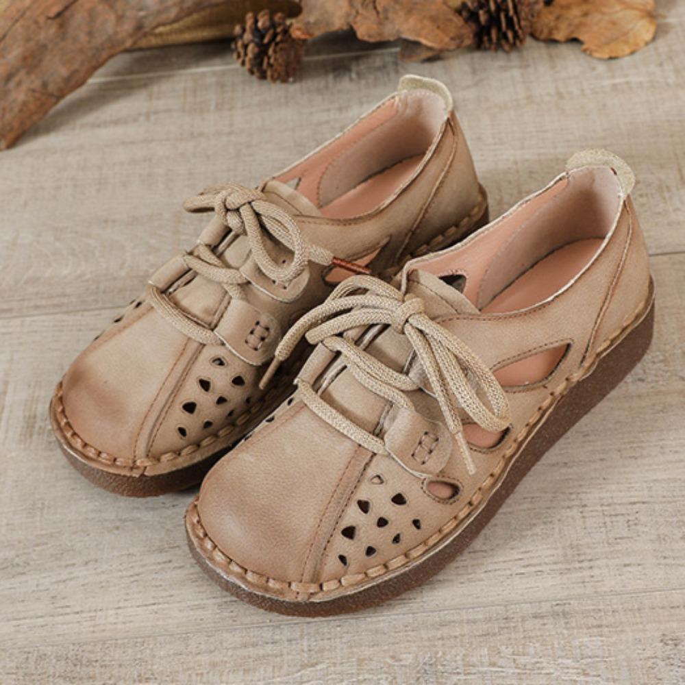 Повседневные сандалии для женщин весна-лето новые женские сандалии из коровьей кожи с мягкой подошвой женская обувь из натуральной кожи повседневная кожаная обувь