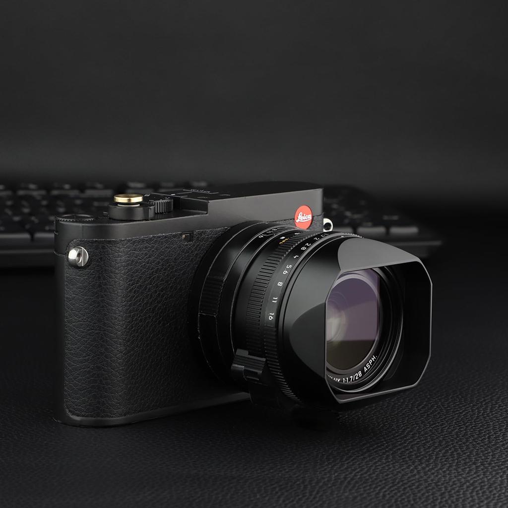 Металлическая квадратная бленда объектива Haoge Leica Q3 Q2 Q QP q3 Typ116 Аксессуары для камер Черный QP LH-LQB